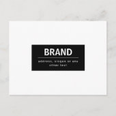 Vet Modern Merk of Bedrijfsnaam | Zwart-wit Briefkaart (Voorkant)