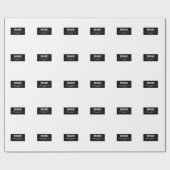 Vet Modern Merk of Bedrijfsnaam | Zwart-wit Cadeaupapier (Vlak)