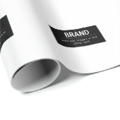Vet Modern Merk of Bedrijfsnaam | Zwart-wit Cadeaupapier (Rol Hoek)