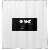 Vet Modern Merk of Bedrijfsnaam | Zwart-wit Douchegordijn (Voorkant)