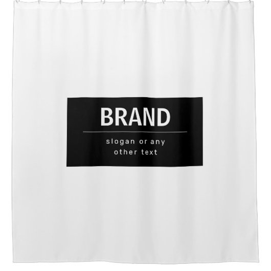 Vet Modern Merk of Bedrijfsnaam | Zwart-wit Douchegordijn (Voorkant)