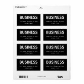 Vet Modern Merk of Bedrijfsnaam | Zwart-wit Etiket (Full Sheet)