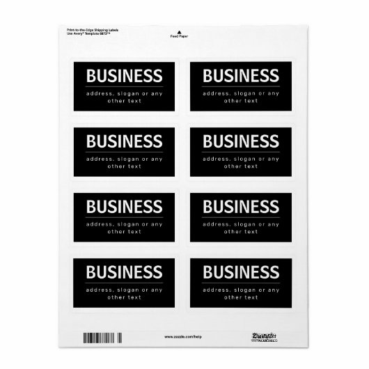 Vet Modern Merk of Bedrijfsnaam | Zwart-wit Etiket (Full Sheet)