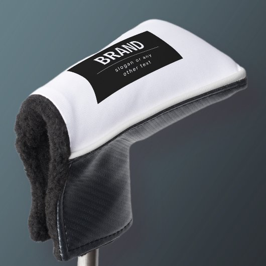Vet Modern Merk of Bedrijfsnaam | Zwart-wit Golfheadcover