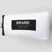 Vet Modern Merk of Bedrijfsnaam | Zwart-wit Golfheadcover (Voorkant)