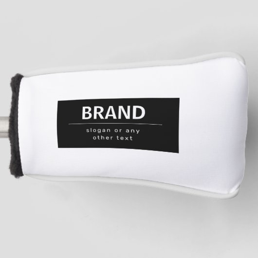 Vet Modern Merk of Bedrijfsnaam | Zwart-wit Golfheadcover (Voorkant)