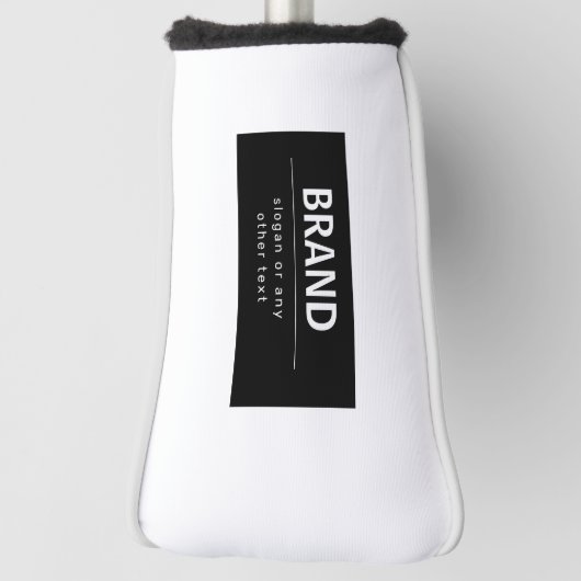 Vet Modern Merk of Bedrijfsnaam | Zwart-wit Golfheadcover (Draai 90)