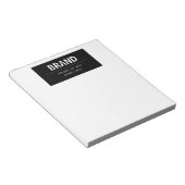 Vet Modern Merk of Bedrijfsnaam | Zwart-wit Notitieblok (Schuin)