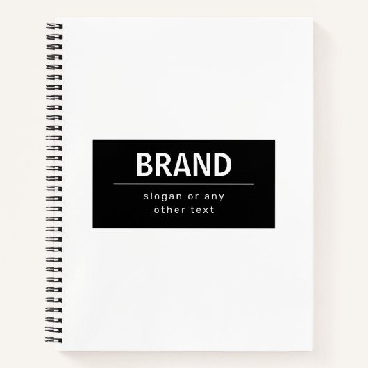 Vet Modern Merk of Bedrijfsnaam | Zwart-wit Notitieboek (Voorkant)