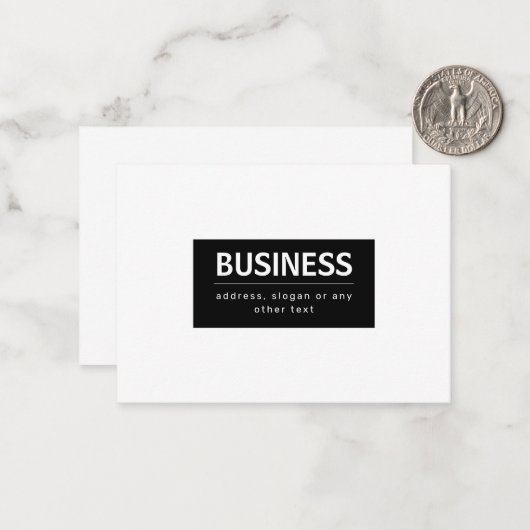 Vet Modern Merk of Bedrijfsnaam | Zwart-wit Notitiekaartje (Voorkant / Achterkant in situ)