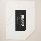 Vet Modern Merk of Bedrijfsnaam | Zwart-wit Sherpa Deken (Voorkant)