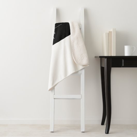 Vet Modern Merk of Bedrijfsnaam | Zwart-wit Sherpa Deken (In situ)