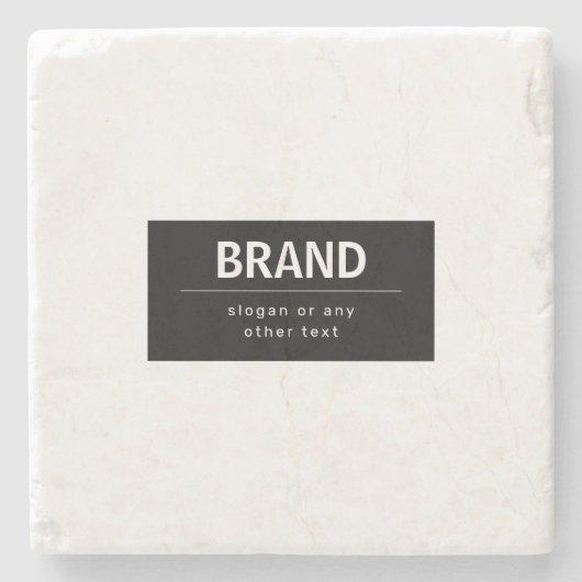 Vet Modern Merk of Bedrijfsnaam | Zwart-wit Stenen Onderzetter (Voorkant)