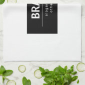 Vet Modern Merk of Bedrijfsnaam | Zwart-wit Theedoek (Gevouwen)