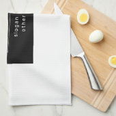 Vet Modern Merk of Bedrijfsnaam | Zwart-wit Theedoek (Quarter Fold)