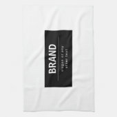 Vet Modern Merk of Bedrijfsnaam | Zwart-wit Theedoek (Verticaal)