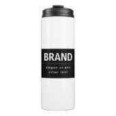 Vet Modern Merk of Bedrijfsnaam | Zwart-wit Thermosbeker (Voorkant)