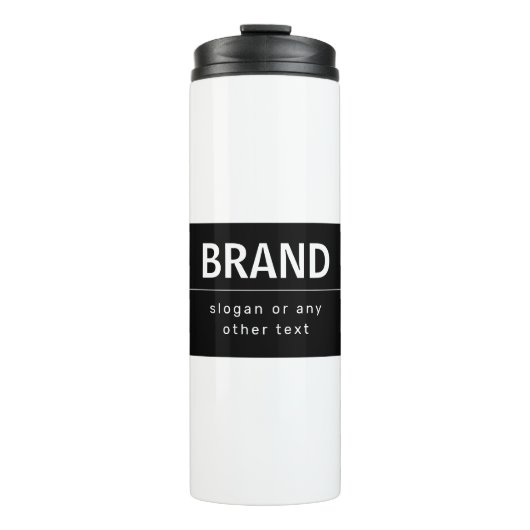 Vet Modern Merk of Bedrijfsnaam | Zwart-wit Thermosbeker (Voorkant)