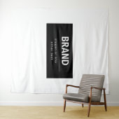 Vet Modern Merk of Bedrijfsnaam | Zwart-wit Wandkleed (In Situ (horizontaal))