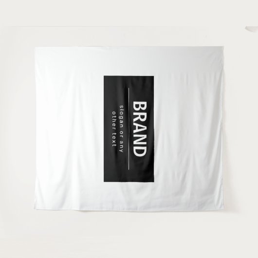 Vet Modern Merk of Bedrijfsnaam | Zwart-wit Wandkleed (Voorkant (horizontaal))