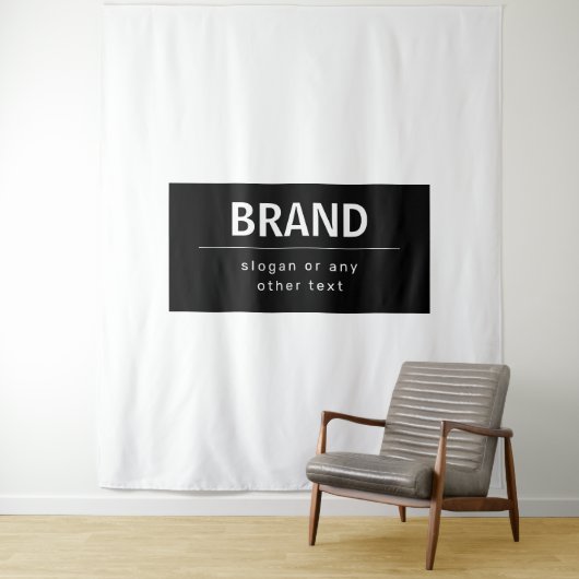 Vet Modern Merk of Bedrijfsnaam | Zwart-wit Wandkleed (In situ)