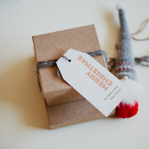 Vet Modern Merry Christmas Family Gift Labels Cadeaulabel