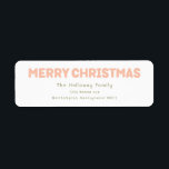 Vet Modern Merry Christmas Retouradres Etiket<br><div class="desc">Stuur warme wensen dit vakantieseizoen met dit unieke en leuke, gedurfde moderne Merry Christmas retour adres envelop label. Het eenvoudige en minimalistische ontwerp bevat boho-geïnspireerde elementen in lichtroze, pastelkoraal, salie groen, blush en perzikkleur. Vier de feestelijke geest van december, dit ontwerp brengt een vrolijke en leuke touch aan elke gelegenheid....</div>
