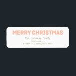 Vet Modern Merry Christmas Retouradres Etiket<br><div class="desc">Stuur warme wensen dit vakantieseizoen met dit unieke en leuke, gedurfde moderne Merry Christmas retour adres envelop label. Het eenvoudige en minimalistische ontwerp bevat boho-geïnspireerde elementen in lichtroze, pastelkoraal, salie groen, blush en perzikkleur. Vier de feestelijke geest van december, dit ontwerp brengt een vrolijke en leuke touch aan elke gelegenheid....</div>