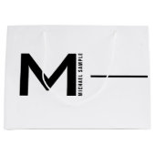 Vet Modern Minimal Bedrijf Monogram Business Groot Cadeauzakje (Voorkant)
