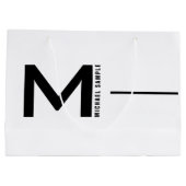 Vet Modern Minimal Bedrijf Monogram Business Groot Cadeauzakje (Achterkant)