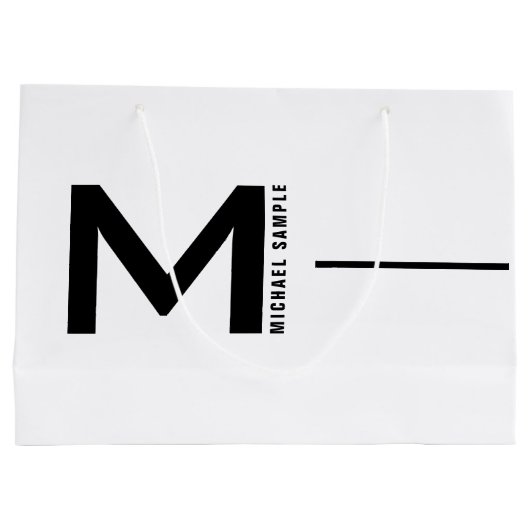 Vet Modern Minimal Bedrijf Monogram Business Groot Cadeauzakje (Achterkant)