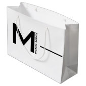 Vet Modern Minimal Bedrijf Monogram Business Groot Cadeauzakje (Achterkant Gekanteld)