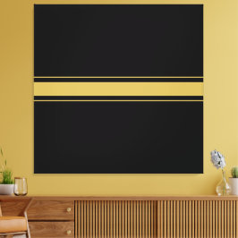 Vet Modern Minimalistisch Zwart Bruin Racing Strip Canvas Afdruk
