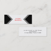 Vet Modern Minimalistisch zwart-wit netwerk Mini Visitekaartje (Voorkant / Achterkant)