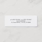 Vet Modern Minimalistisch zwart-wit netwerk Mini Visitekaartje (Achterkant)