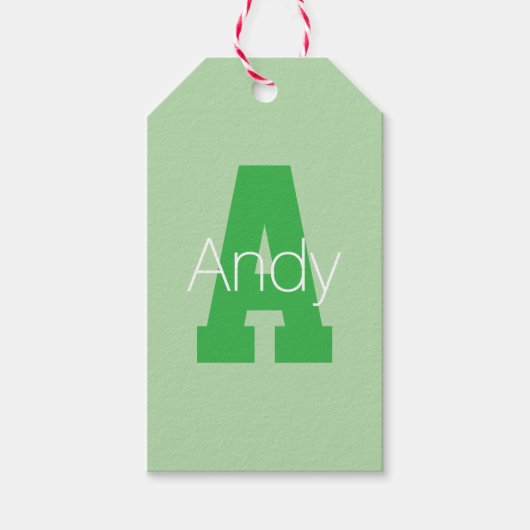 Vet Modern monogram | Bleek & Kelly Green Cadeaulabel (Voorkant)