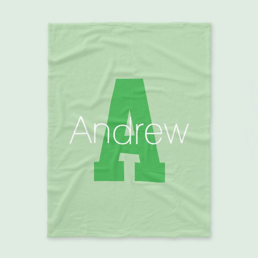 Vet Modern monogram | Bleek & Kelly Green Fleece Deken