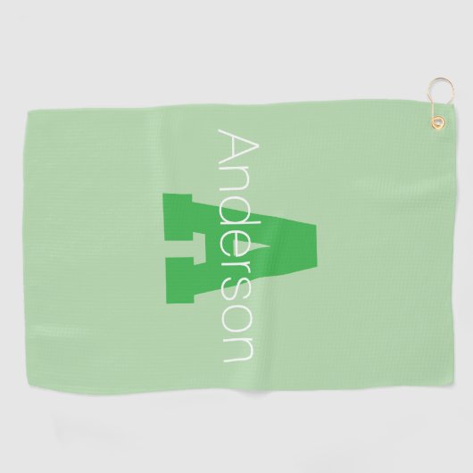 Vet Modern monogram | Bleek & Kelly Green Golfhanddoek (Horizontaal)
