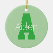 Vet Modern monogram | Bleek & Kelly Green Keramisch Ornament (Voorkant)