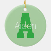 Vet Modern monogram | Bleek & Kelly Green Keramisch Ornament (Achterkant)