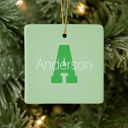 Vet Modern monogram | Bleek & Kelly Green Keramisch Ornament (Boom)