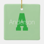 Vet Modern monogram | Bleek & Kelly Green Keramisch Ornament (Achterkant)