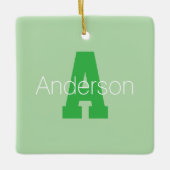 Vet Modern monogram | Bleek & Kelly Green Keramisch Ornament (Voorkant)