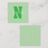 Vet Modern monogram | Bleek & Kelly Green Notitiekaartje (Voorkant / Achterkant)