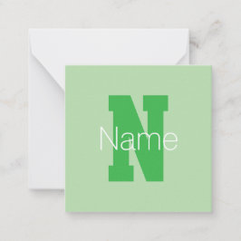 Vet Modern monogram | Bleek & Kelly Green Notitiekaartje