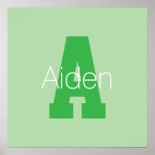 Vet Modern monogram | Bleek & Kelly Green Poster (Voorkant)