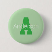 Vet Modern monogram | Bleek & Kelly Green Ronde Button 5,7 Cm (Voorkant)