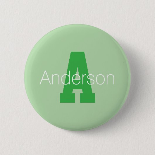 Vet Modern monogram | Bleek & Kelly Green Ronde Button 5,7 Cm (Voorkant)