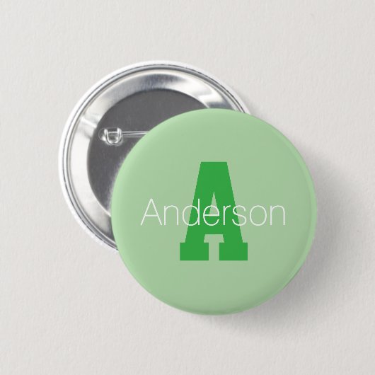 Vet Modern monogram | Bleek & Kelly Green Ronde Button 5,7 Cm (Voorkant /achterkant)