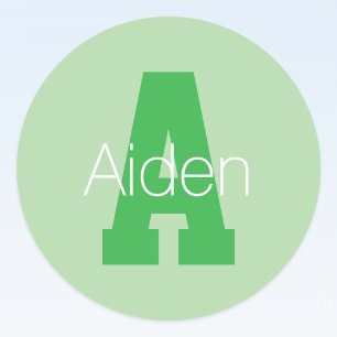 Vet Modern monogram   Bleek & Kelly Green Ronde Sticker